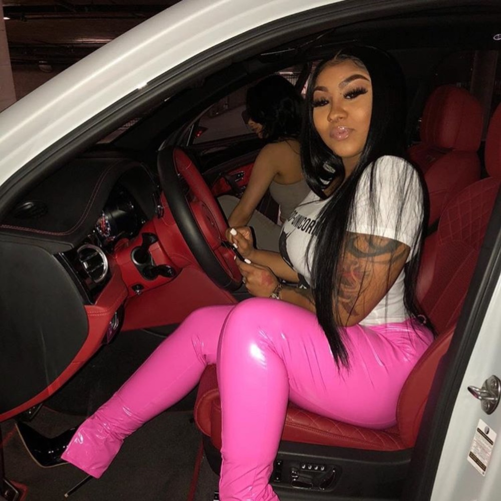 Latex slit pants